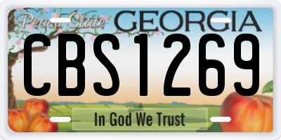 GA license plate CBS1269