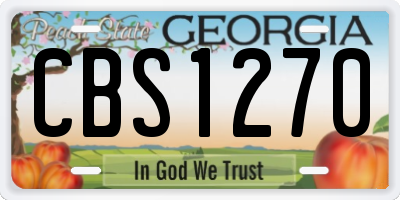 GA license plate CBS1270