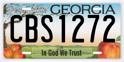 GA license plate CBS1272