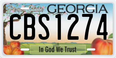 GA license plate CBS1274