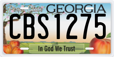 GA license plate CBS1275