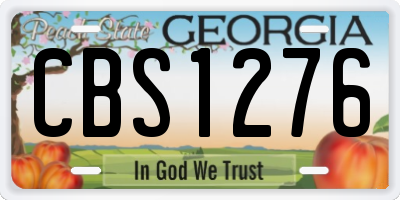 GA license plate CBS1276