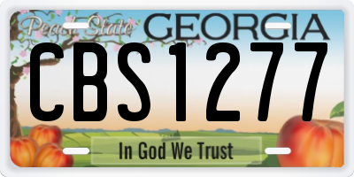 GA license plate CBS1277