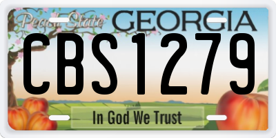 GA license plate CBS1279