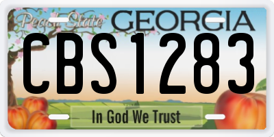GA license plate CBS1283