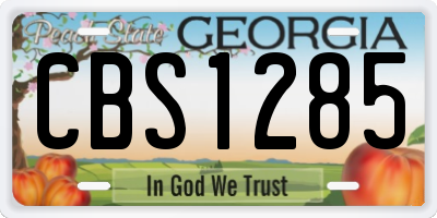 GA license plate CBS1285