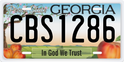 GA license plate CBS1286