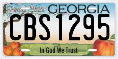 GA license plate CBS1295