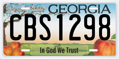 GA license plate CBS1298