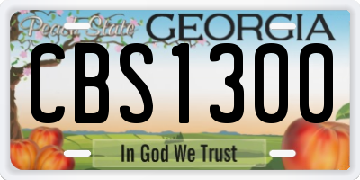GA license plate CBS1300