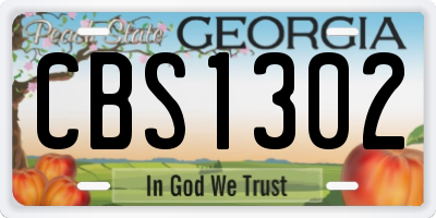 GA license plate CBS1302