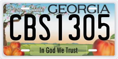 GA license plate CBS1305