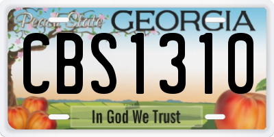GA license plate CBS1310