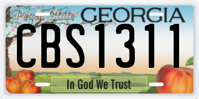 GA license plate CBS1311