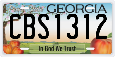 GA license plate CBS1312