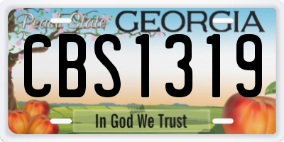 GA license plate CBS1319