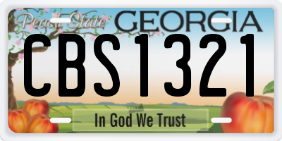GA license plate CBS1321