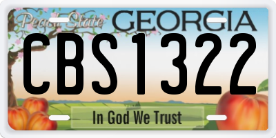 GA license plate CBS1322