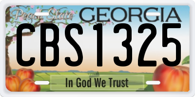 GA license plate CBS1325