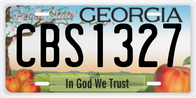 GA license plate CBS1327