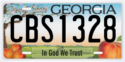 GA license plate CBS1328