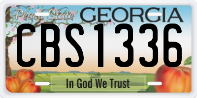 GA license plate CBS1336