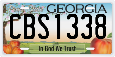 GA license plate CBS1338