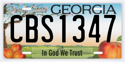 GA license plate CBS1347