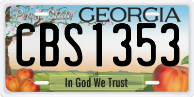 GA license plate CBS1353