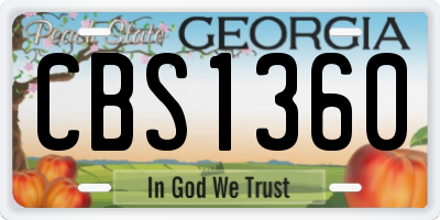 GA license plate CBS1360