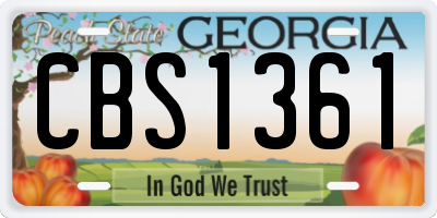 GA license plate CBS1361