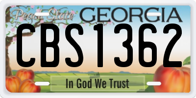 GA license plate CBS1362
