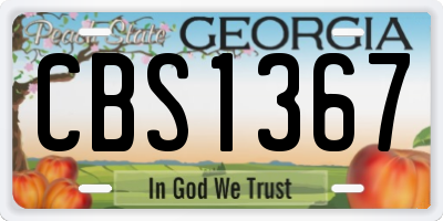 GA license plate CBS1367