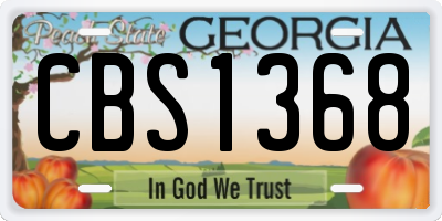 GA license plate CBS1368