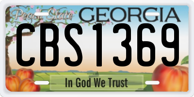 GA license plate CBS1369
