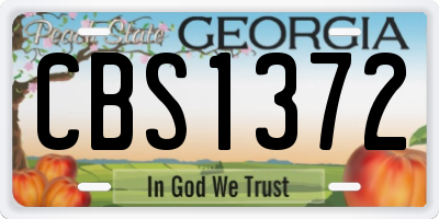 GA license plate CBS1372