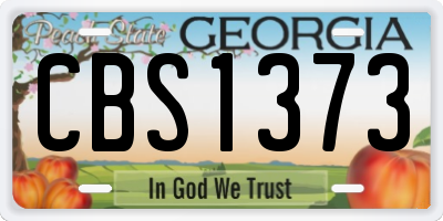 GA license plate CBS1373