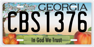 GA license plate CBS1376
