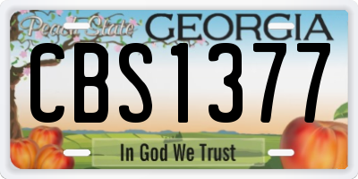 GA license plate CBS1377