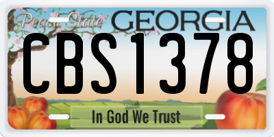 GA license plate CBS1378