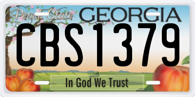 GA license plate CBS1379