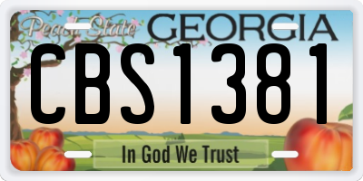 GA license plate CBS1381