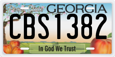 GA license plate CBS1382