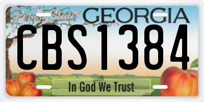 GA license plate CBS1384