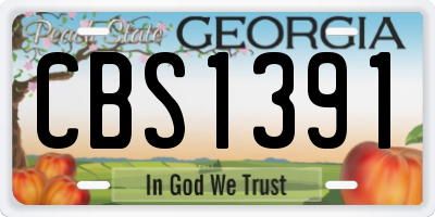 GA license plate CBS1391