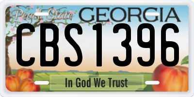 GA license plate CBS1396