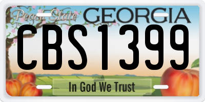 GA license plate CBS1399