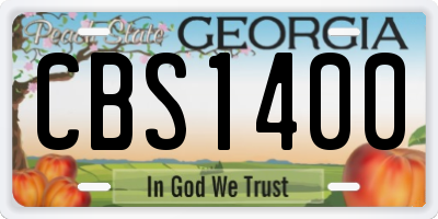 GA license plate CBS1400