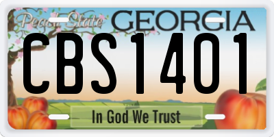 GA license plate CBS1401