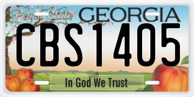 GA license plate CBS1405